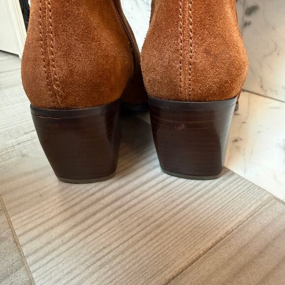 Naturalizer Fae Knee High Boot Saddle Tan Suede Western Chic 7.5W NEW - Picture 7 of 9